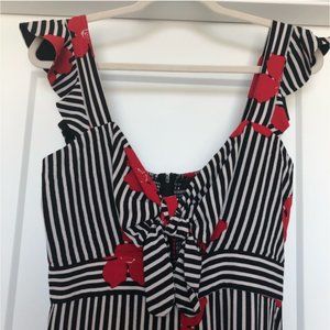 Madewell Plumeria Flower Striped Jumpsuit